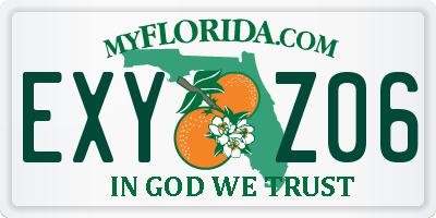 FL license plate EXYZ06