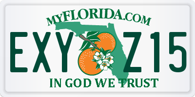 FL license plate EXYZ15