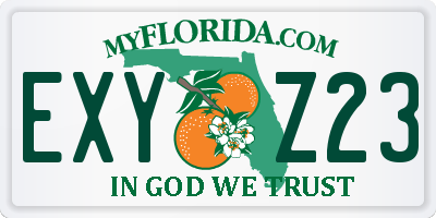 FL license plate EXYZ23