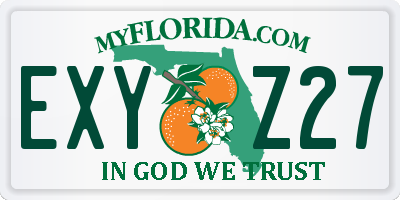 FL license plate EXYZ27