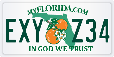 FL license plate EXYZ34