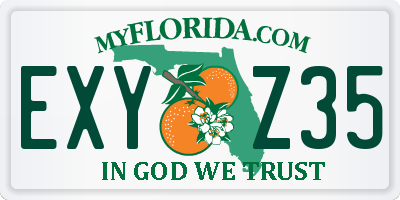 FL license plate EXYZ35