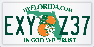 FL license plate EXYZ37