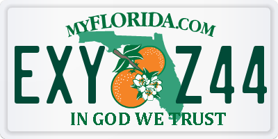 FL license plate EXYZ44