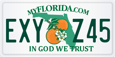 FL license plate EXYZ45