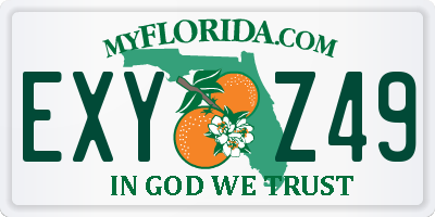 FL license plate EXYZ49
