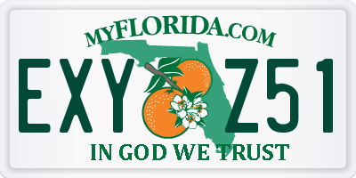 FL license plate EXYZ51