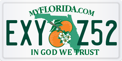 FL license plate EXYZ52