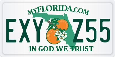 FL license plate EXYZ55