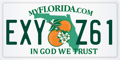 FL license plate EXYZ61