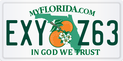 FL license plate EXYZ63
