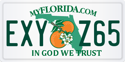 FL license plate EXYZ65