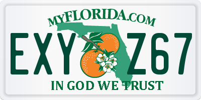 FL license plate EXYZ67