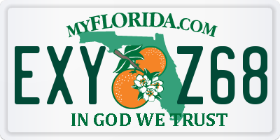 FL license plate EXYZ68