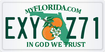 FL license plate EXYZ71
