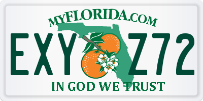 FL license plate EXYZ72