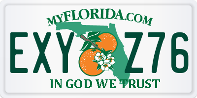 FL license plate EXYZ76