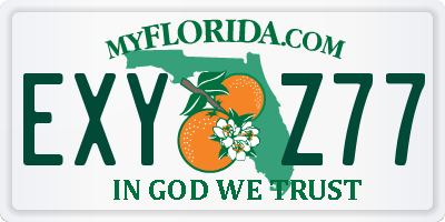 FL license plate EXYZ77