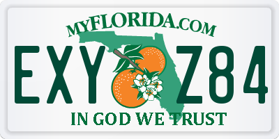 FL license plate EXYZ84