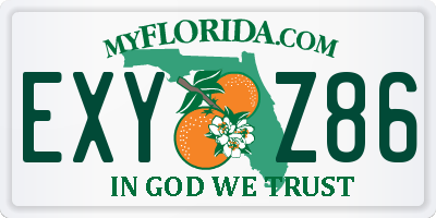 FL license plate EXYZ86