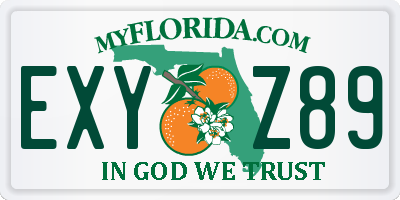 FL license plate EXYZ89