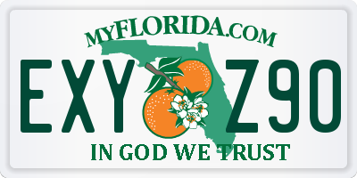 FL license plate EXYZ90