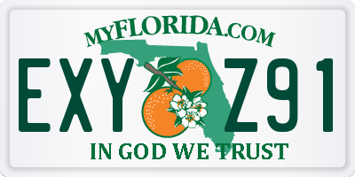 FL license plate EXYZ91