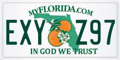 FL license plate EXYZ97