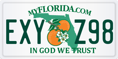 FL license plate EXYZ98