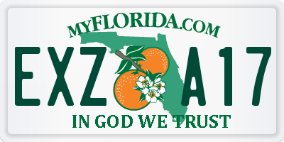 FL license plate EXZA17