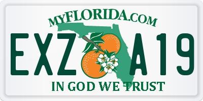 FL license plate EXZA19
