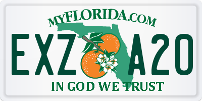 FL license plate EXZA20