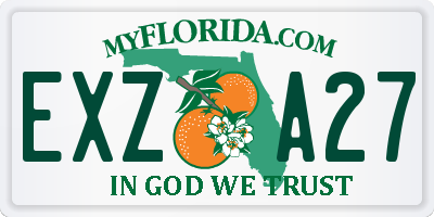FL license plate EXZA27