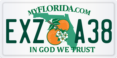 FL license plate EXZA38