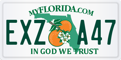 FL license plate EXZA47