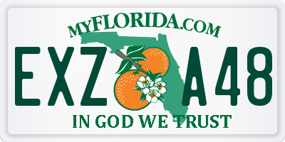FL license plate EXZA48