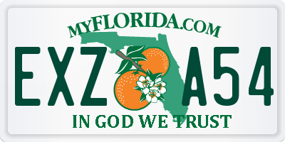 FL license plate EXZA54