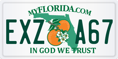 FL license plate EXZA67