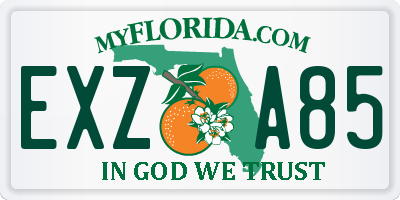 FL license plate EXZA85