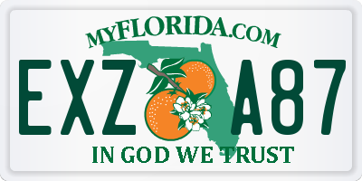 FL license plate EXZA87