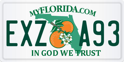 FL license plate EXZA93