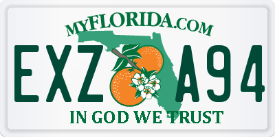 FL license plate EXZA94