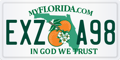 FL license plate EXZA98