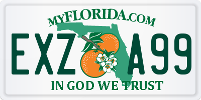 FL license plate EXZA99
