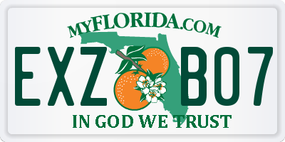 FL license plate EXZB07