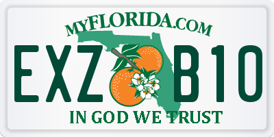 FL license plate EXZB10