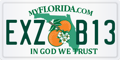 FL license plate EXZB13