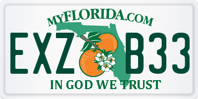 FL license plate EXZB33
