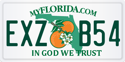 FL license plate EXZB54
