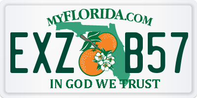 FL license plate EXZB57